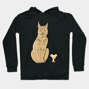 Lovely woodland lynxes on dark foliage Hoodie